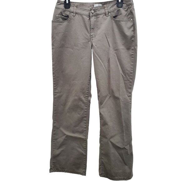 Chico's Women's Olive Gem Studded Khaki Bootcut Chino Pants Size 0.5 Short (6) - Picture 1 of 7